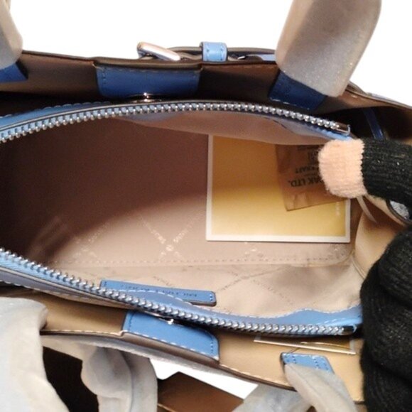 MICHAEL Michael Kors Blue Pebble Leather Small Emilia Satchel NWT $498 - Picture 12 of 12